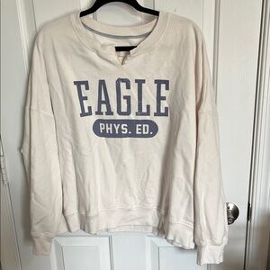 American Eagle Eagle Phys. Ed Cream Sweatshirt Women’s XXL EUC